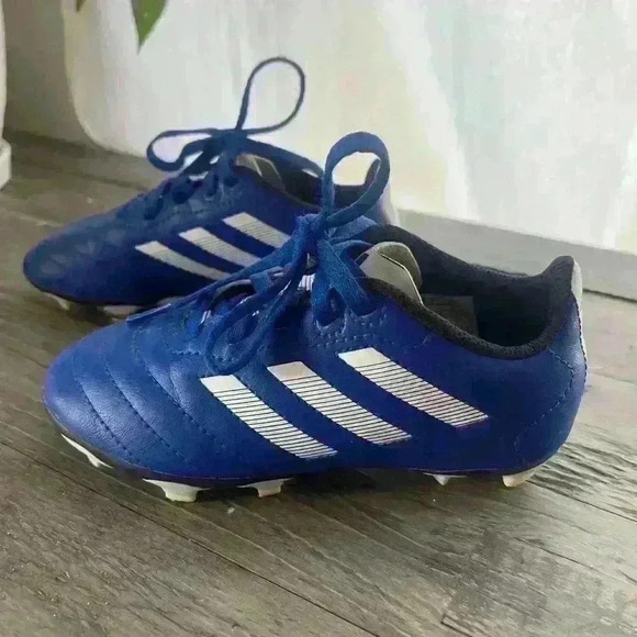 Adidas Blue White Soccer Cleats Kids Size 11 - Picture 2 of 9